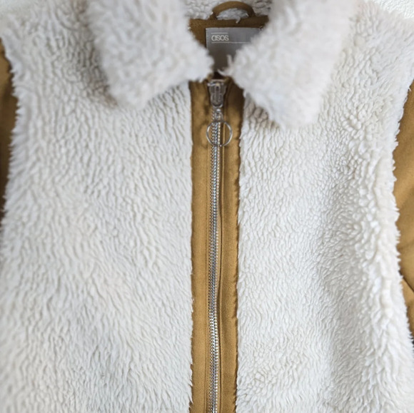 Asos Womens Tan Shearling Coat. - Picture 5 of 7